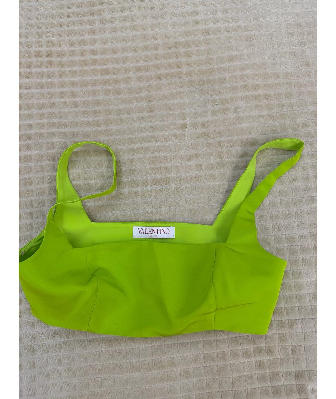 VALENTINO Салатовая хлопко-эластановая майка, фото 3