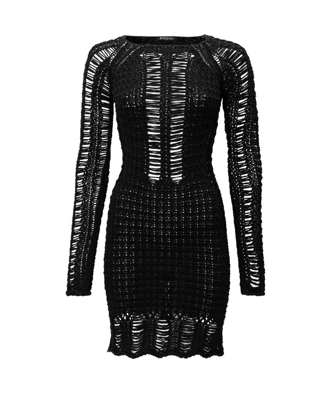 BALMAIN Черное хлопковое повседневное платье, фото 3