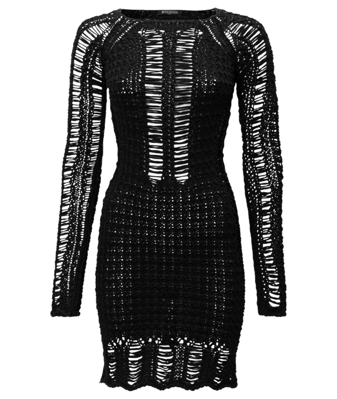 BALMAIN Черное хлопковое повседневное платье, фото 1