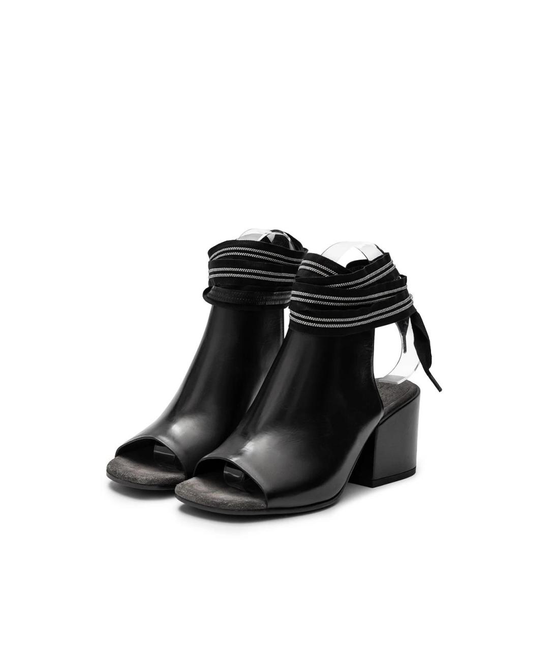 BRUNELLO CUCINELLI Черные кожаные босоножки, фото 2