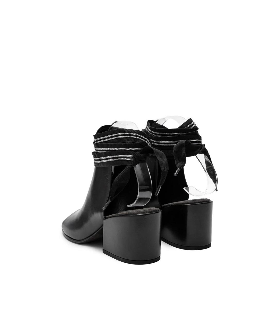 BRUNELLO CUCINELLI Черные кожаные босоножки, фото 3