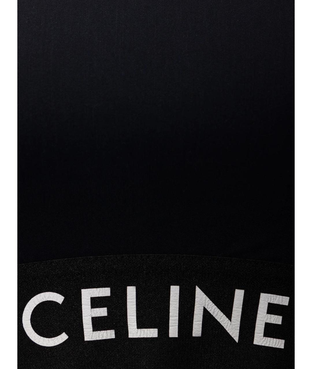 CELINE Черная полиэстеровая футболка, фото 3
