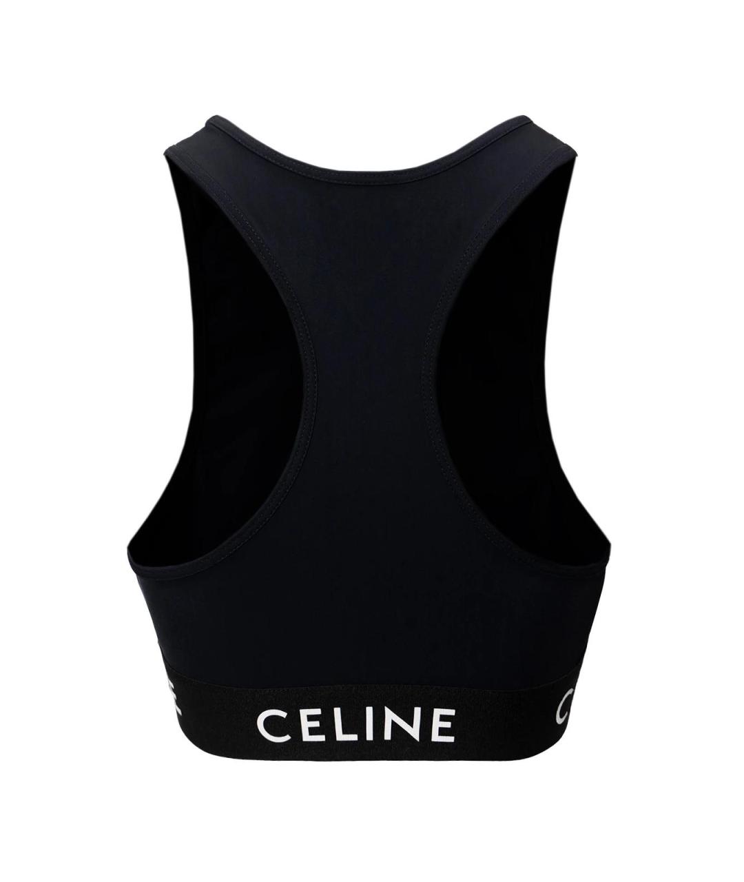 CELINE Черная полиэстеровая футболка, фото 2