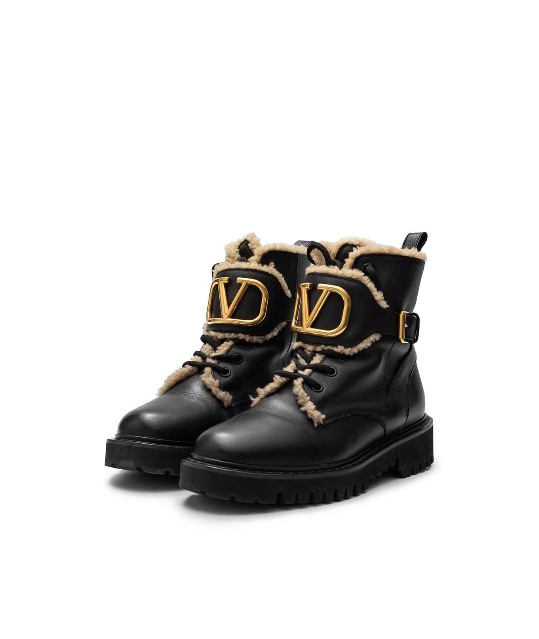 VALENTINO Черные кожаные ботинки, фото 2