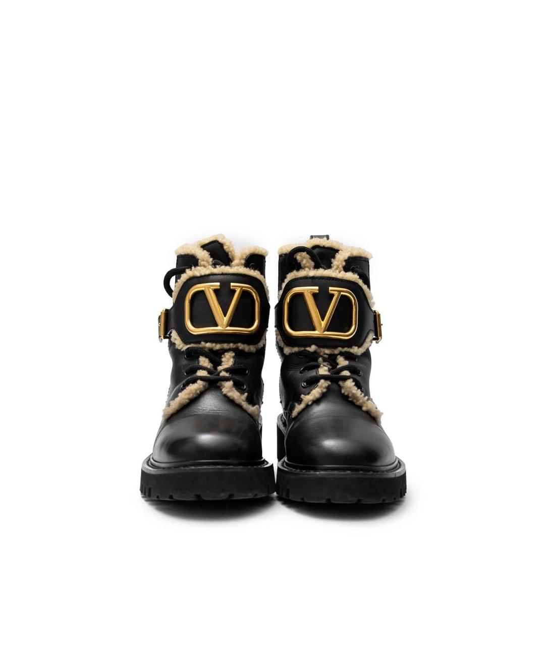 VALENTINO Черные кожаные ботинки, фото 4