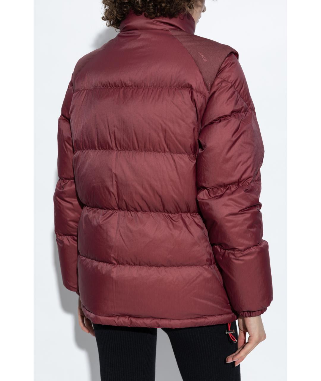 MONCLER Бордовый полиамидовый пуховик, фото 3