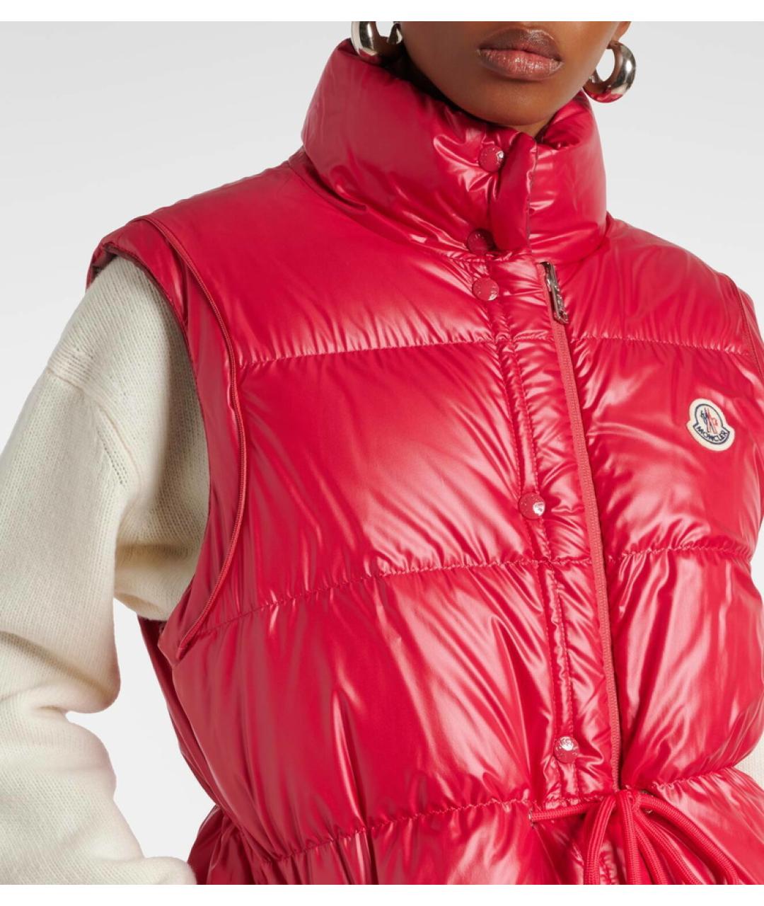 MONCLER Бордовый полиамидовый пуховик, фото 8