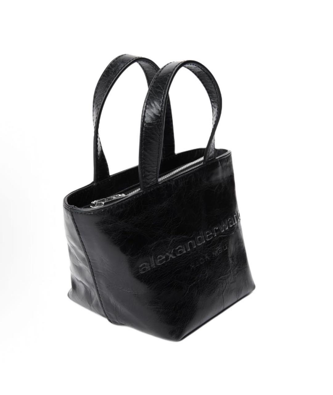 ALEXANDER WANG Черная сумка с короткими ручками из лакированной кожи, фото 3