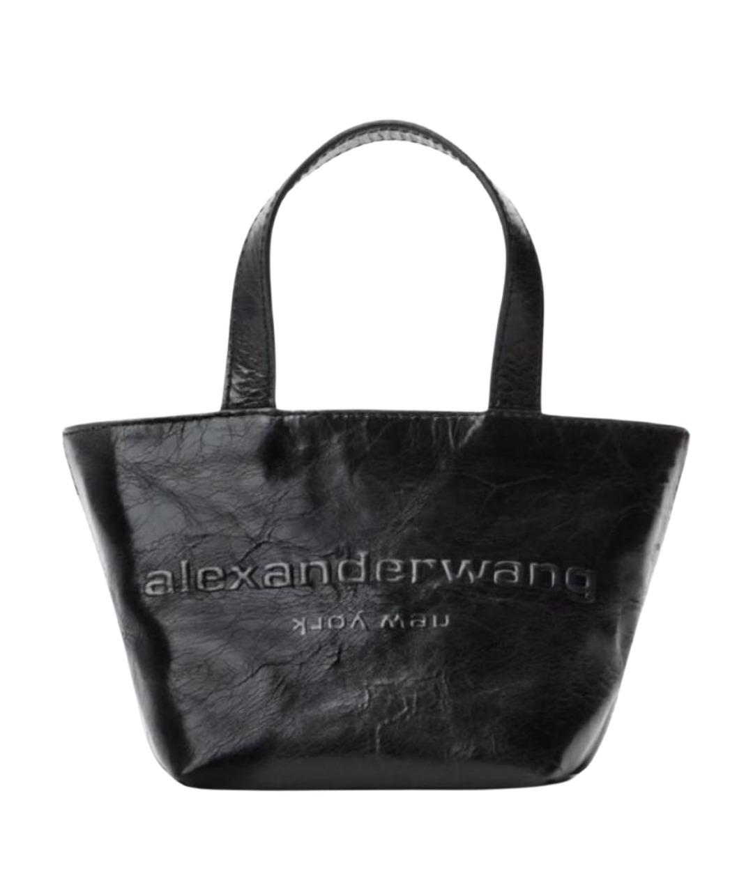 ALEXANDER WANG Черная сумка с короткими ручками из лакированной кожи, фото 1