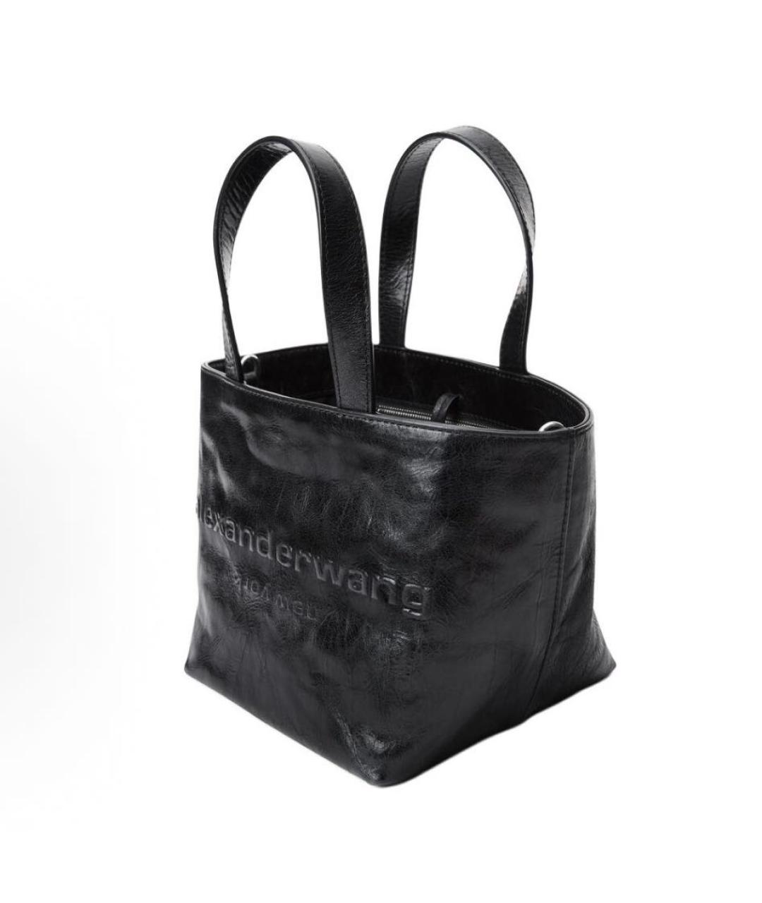 ALEXANDER WANG Черная кожаная сумка с короткими ручками, фото 2