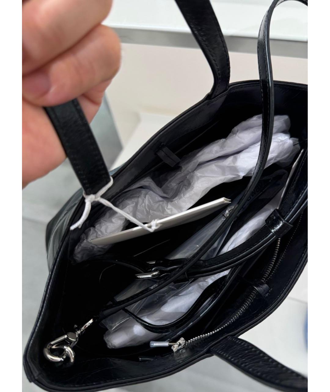 ALEXANDER WANG Черная кожаная сумка с короткими ручками, фото 7