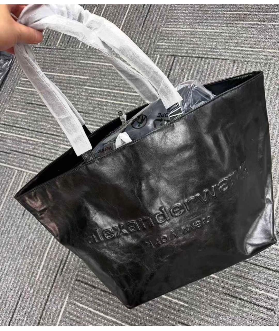 ALEXANDER WANG Черная кожаная сумка с короткими ручками, фото 6