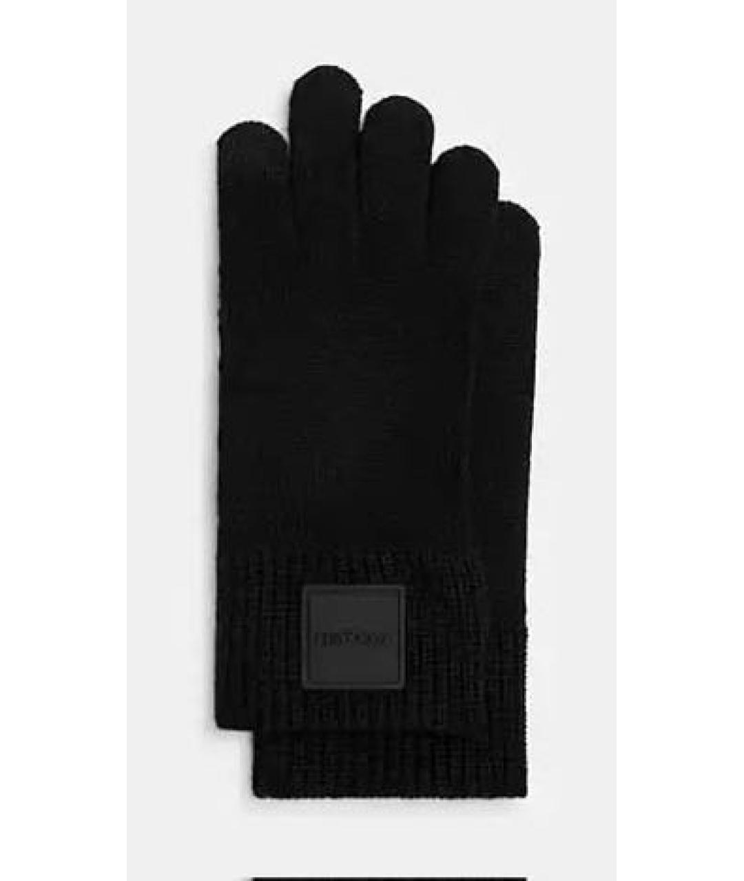 COACH Черные шерстяные перчатки, фото 8