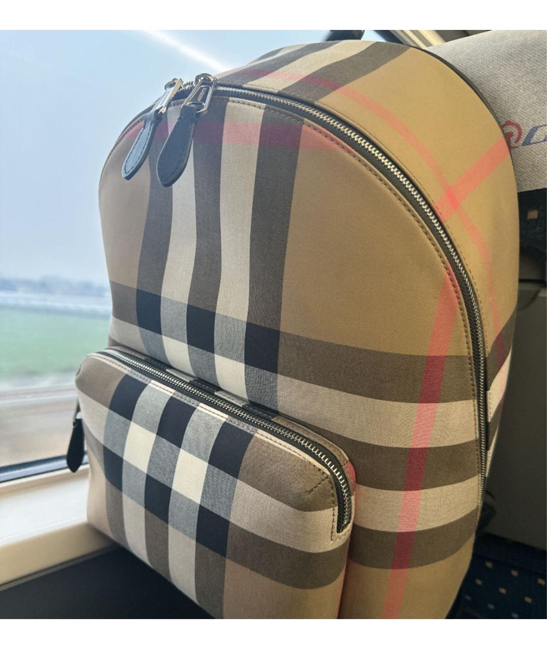 BURBERRY Бежевый тканевый рюкзак, фото 6