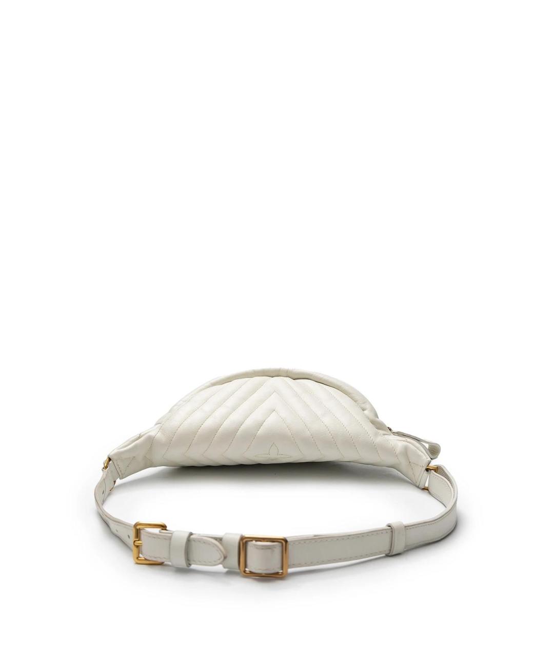 LOUIS VUITTON Белая кожаная поясная сумка, фото 4