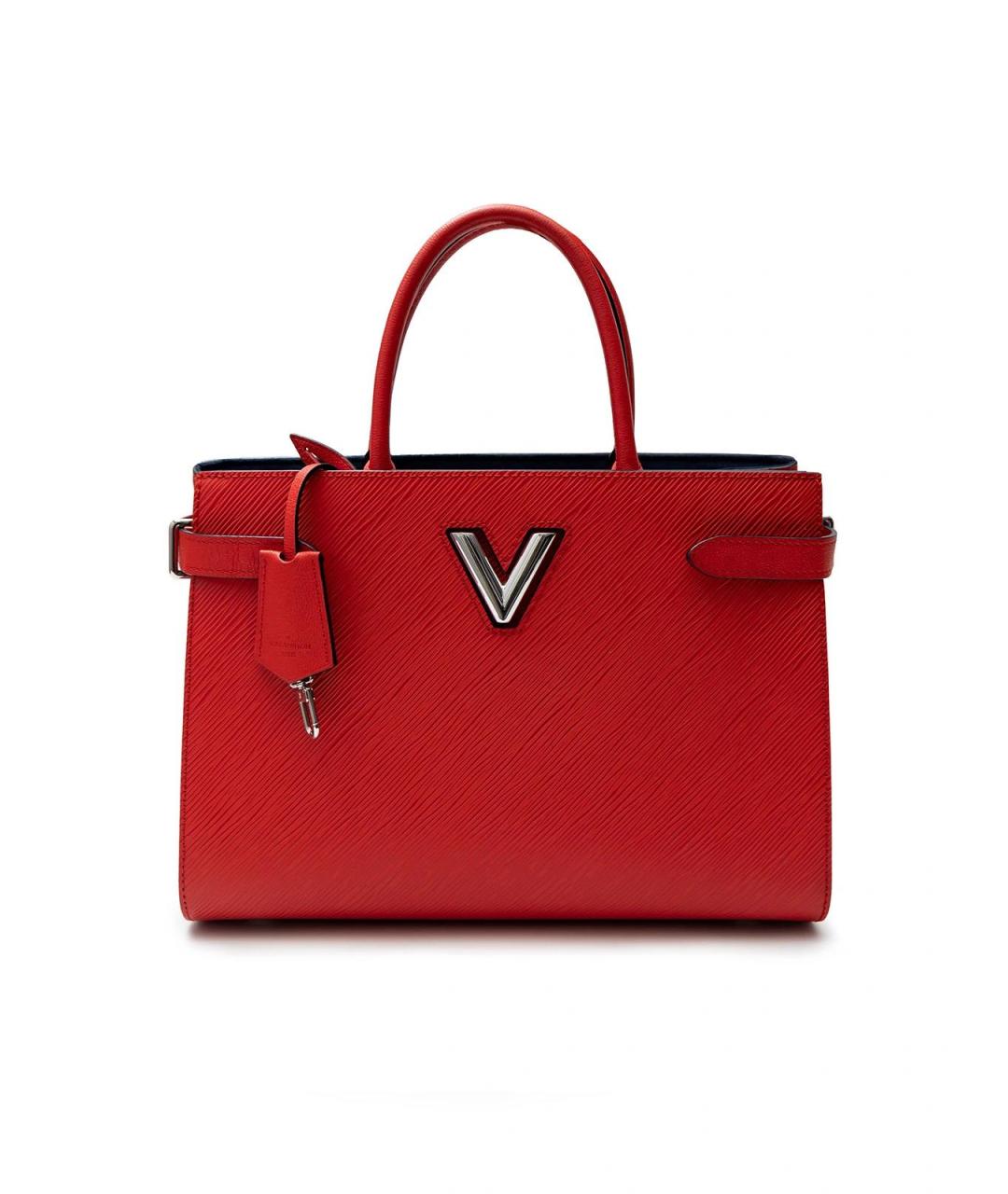 LOUIS VUITTON Красная кожаная сумка с короткими ручками, фото 2