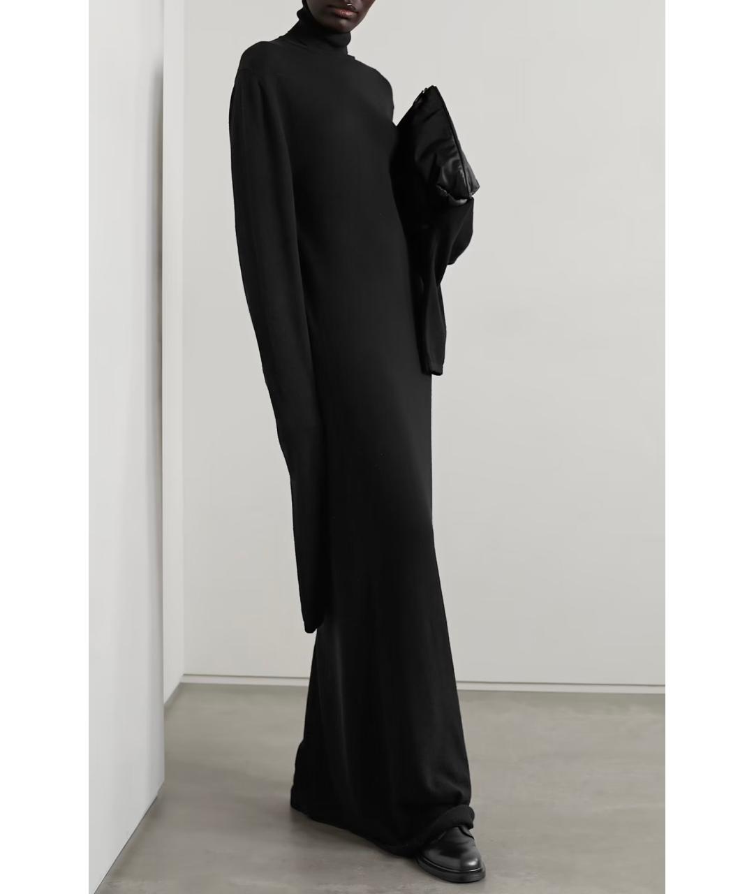 THE ROW Черное шерстяное коктейльное платье, фото 4