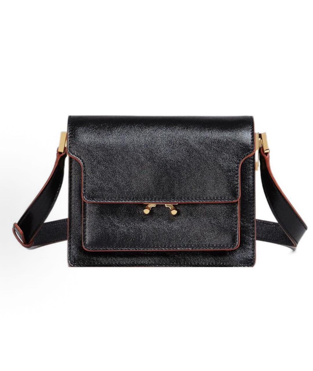 MARNI Черная кожаная сумка через плечо, фото 8