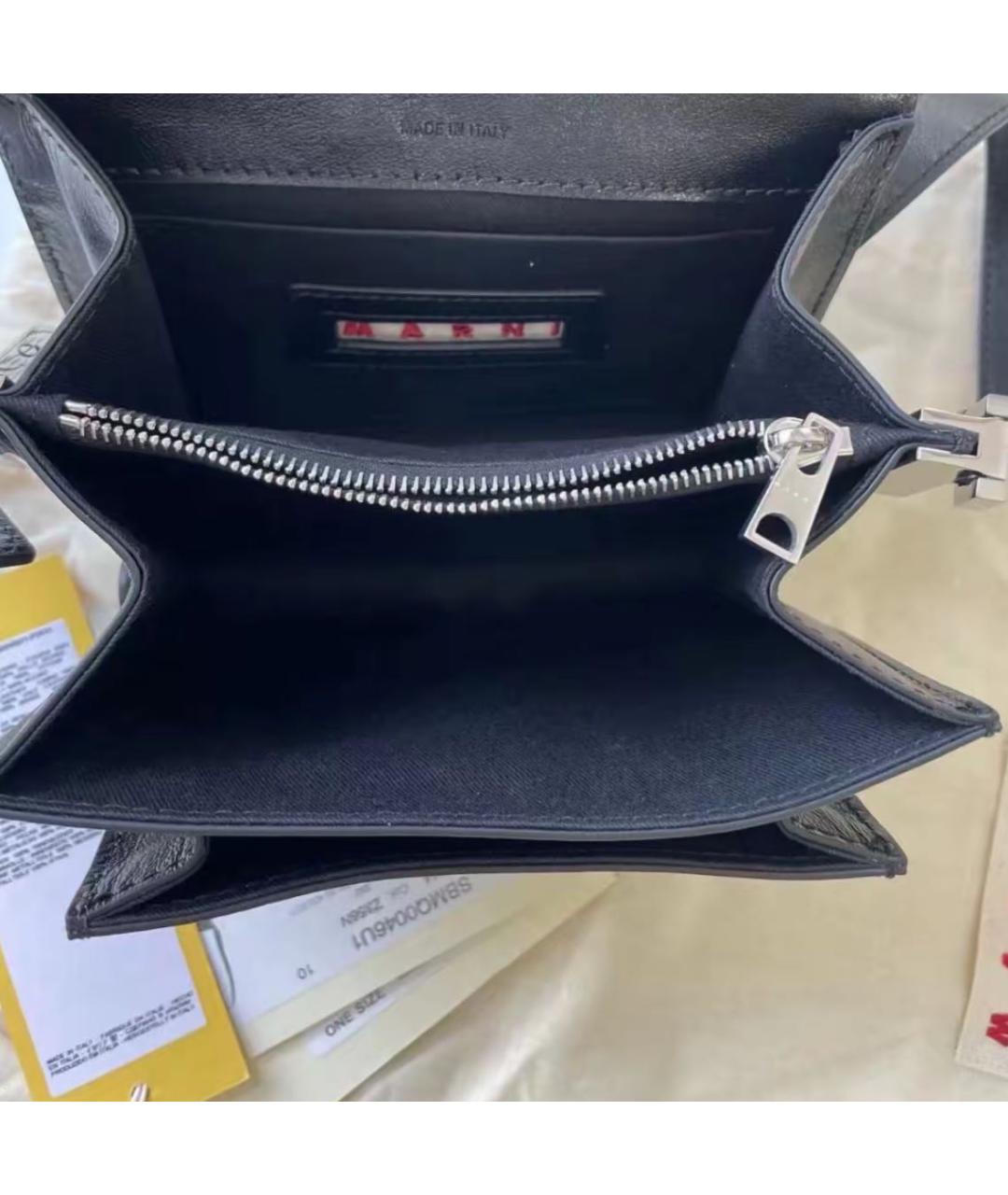 MARNI Черная кожаная сумка через плечо, фото 7