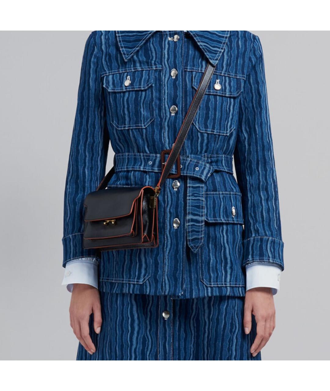 MARNI Черная кожаная сумка через плечо, фото 4