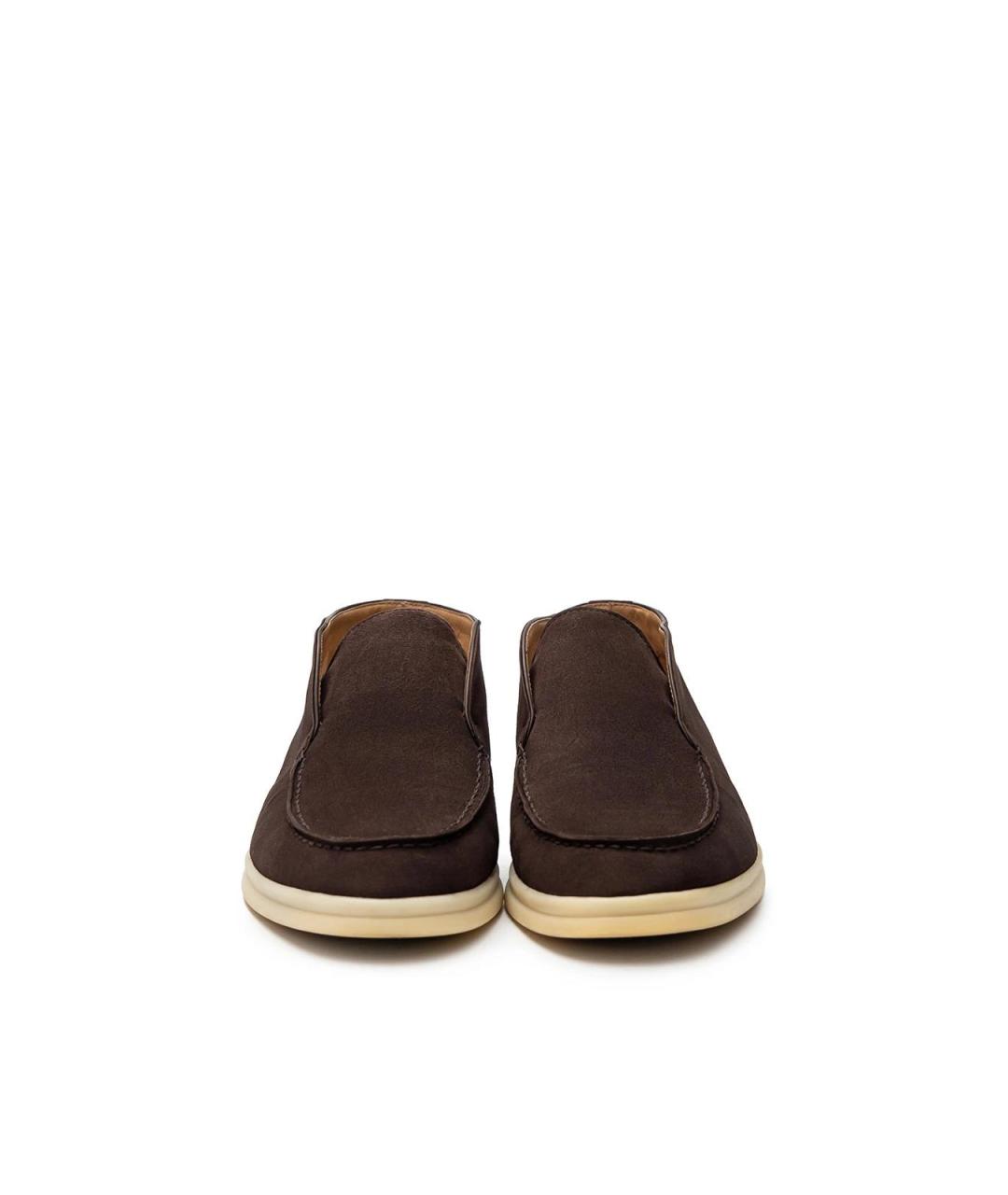 LORO PIANA Коричневые замшевые лоферы, фото 4