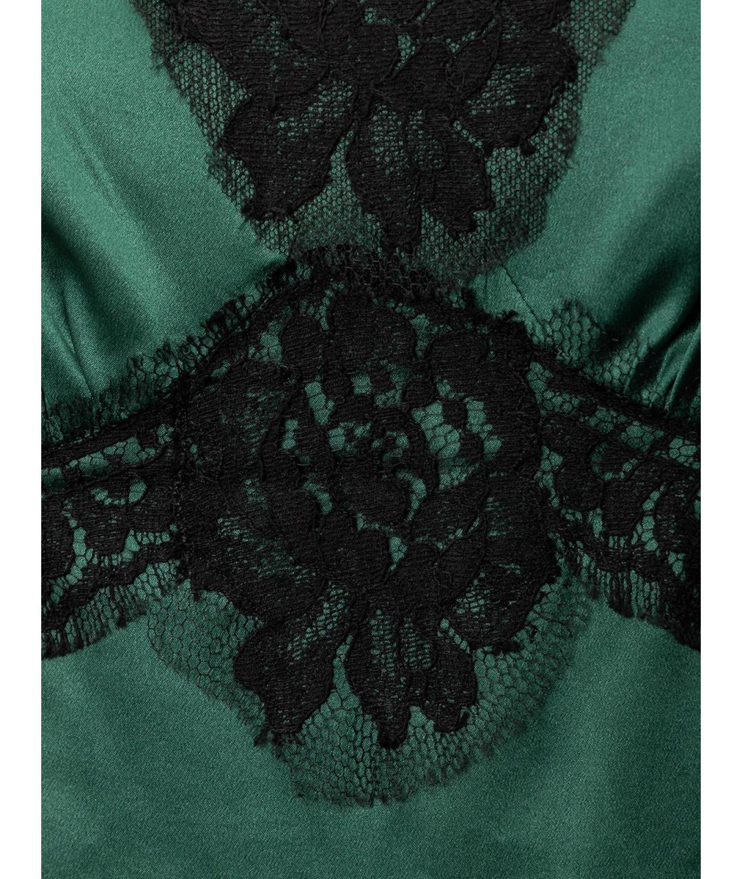 DOLCE&GABBANA Зеленые кружевное повседневное платье, фото 3
