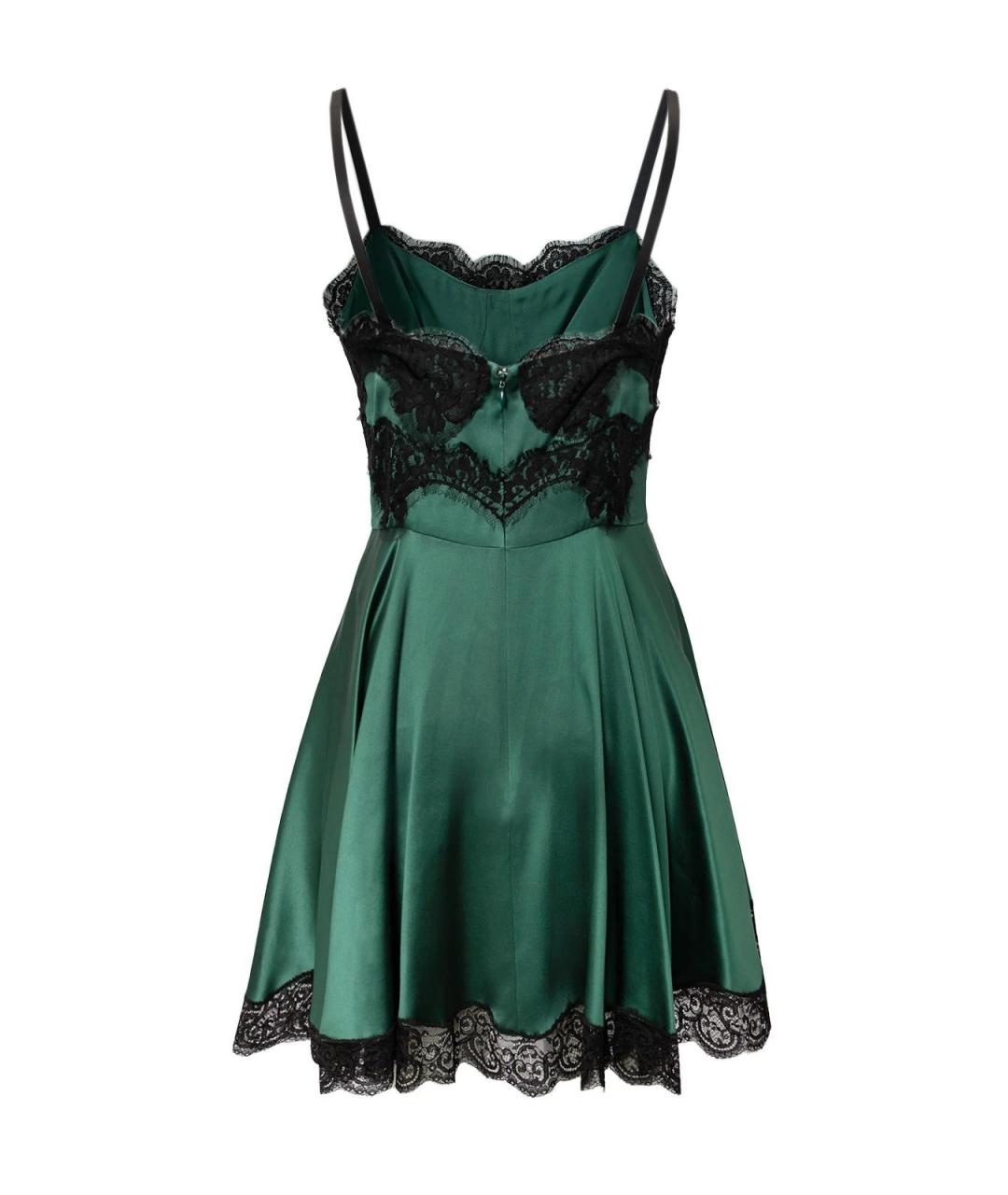 DOLCE&GABBANA Зеленые кружевное повседневное платье, фото 2