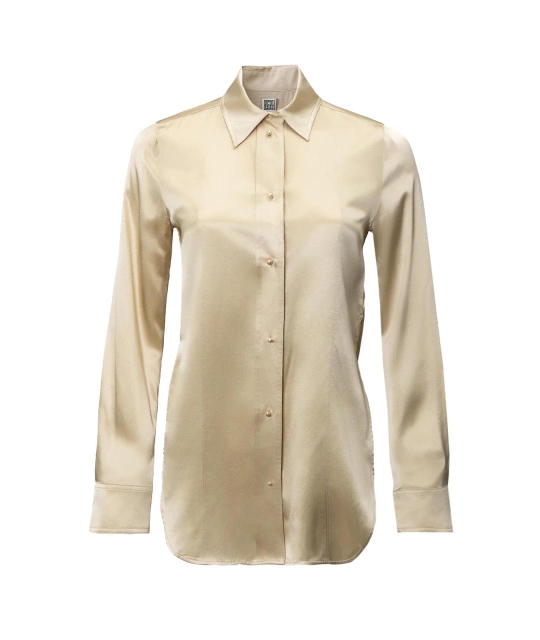 TOTEME Бежевая шелковая блузы, фото 4