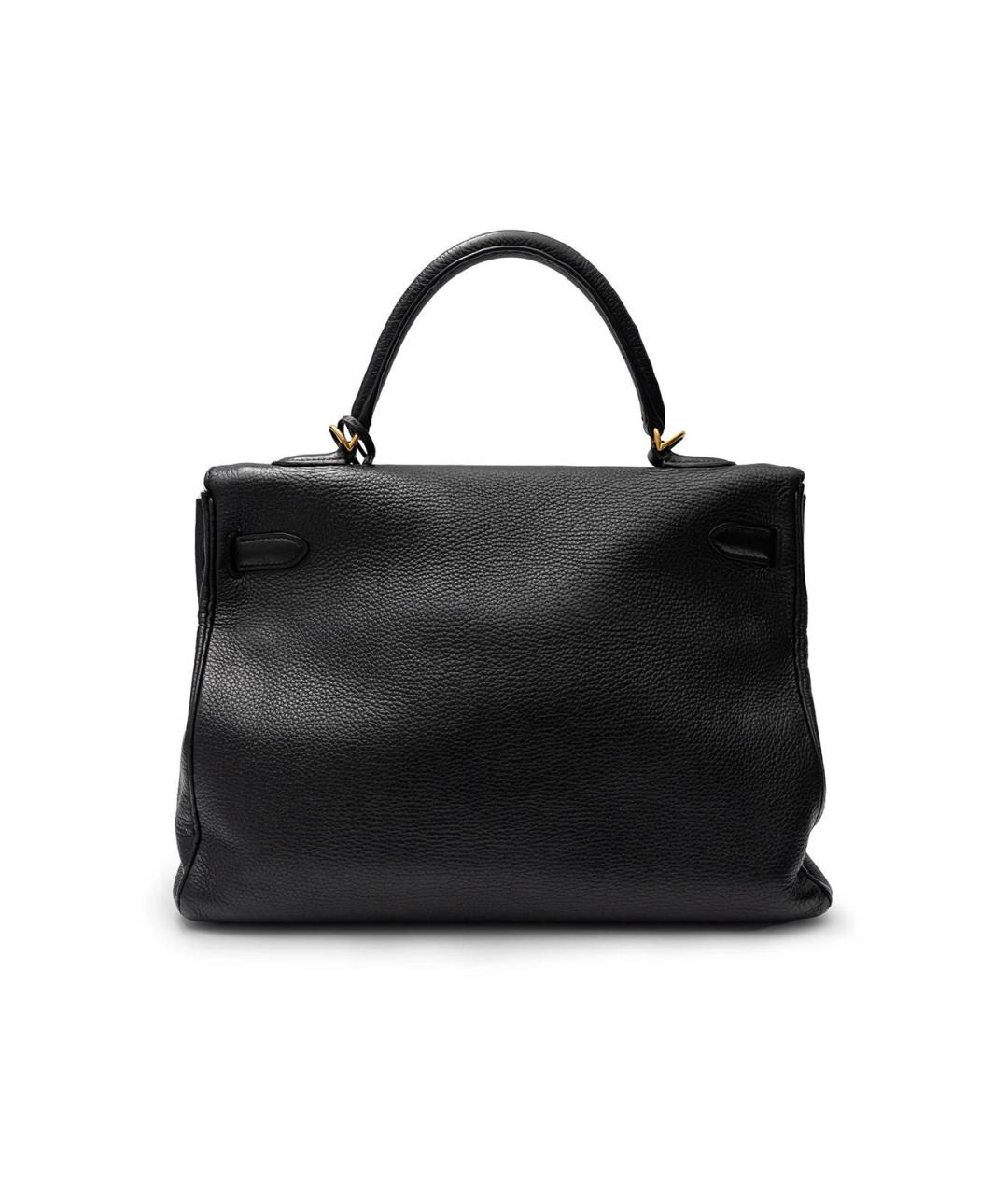HERMES Черная кожаная сумка с короткими ручками, фото 3