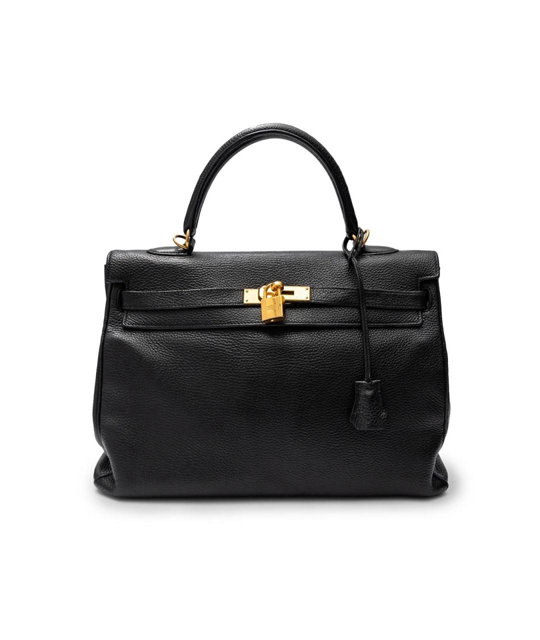 HERMES Черная кожаная сумка с короткими ручками, фото 6