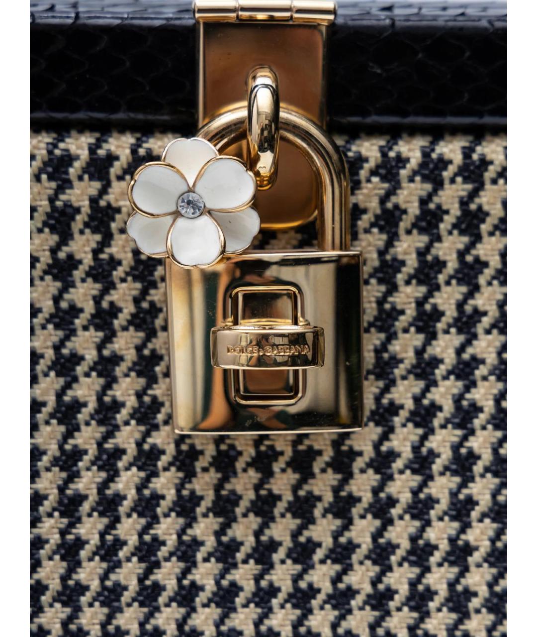 DOLCE&GABBANA Черная кожаная сумка с короткими ручками, фото 4