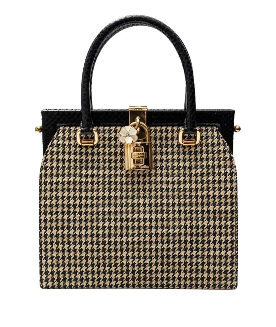 DOLCE&GABBANA Черная кожаная сумка с короткими ручками, фото 1