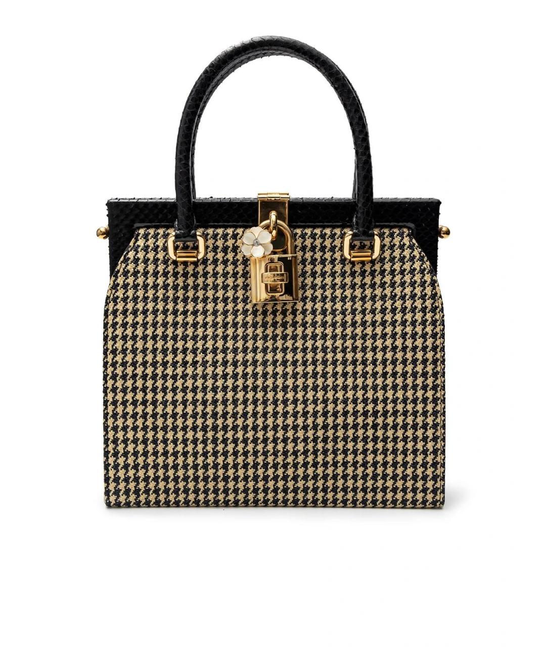 DOLCE&GABBANA Черная кожаная сумка с короткими ручками, фото 5