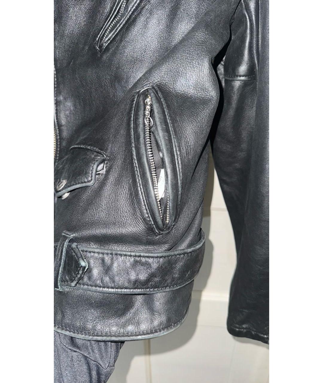 SCHOTT Черная кожаная куртка, фото 6