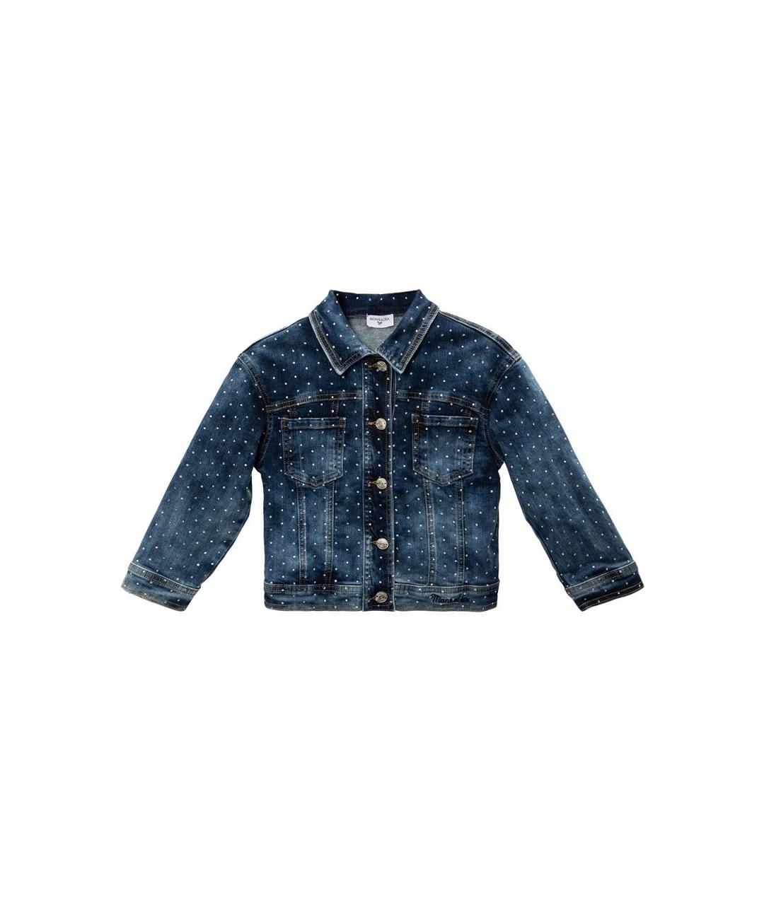 MONNALISA Синяя хлопковая куртка, фото 4