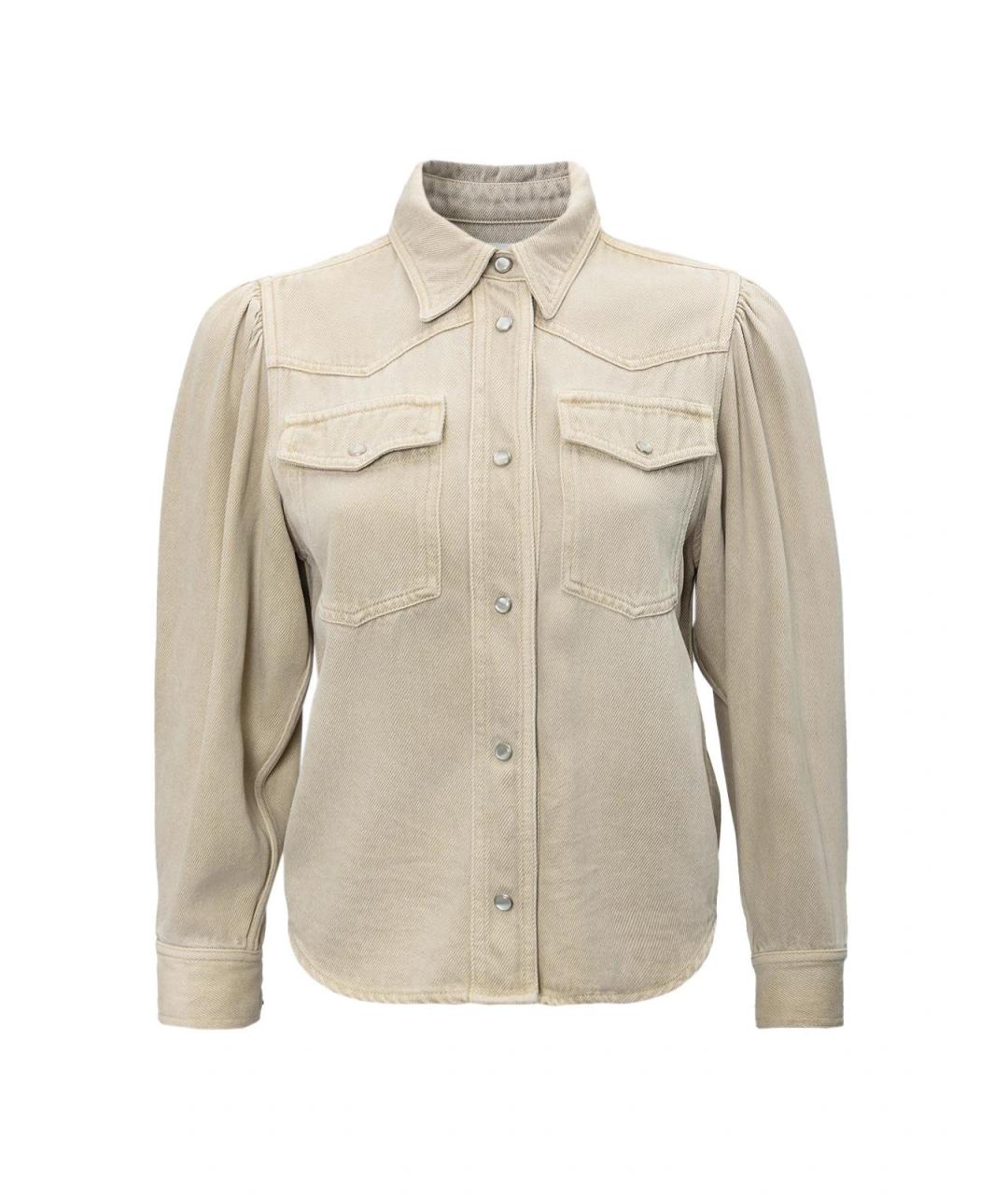 ISABEL MARANT Бежевая хлопковая рубашка, фото 4
