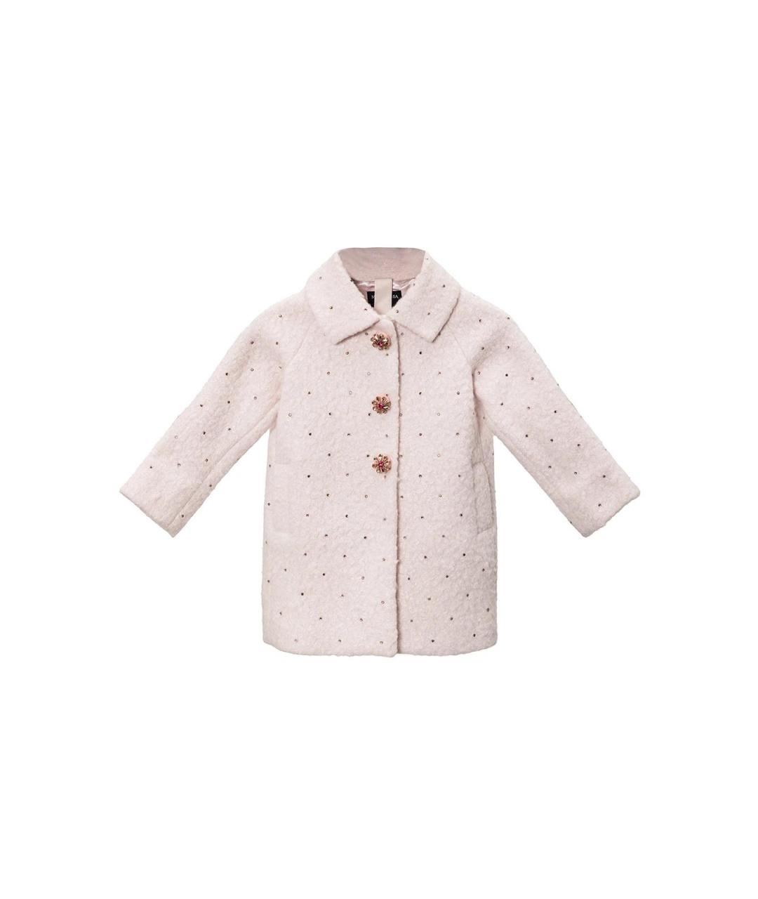 MONNALISA Розовое шерстяное пальто, фото 4