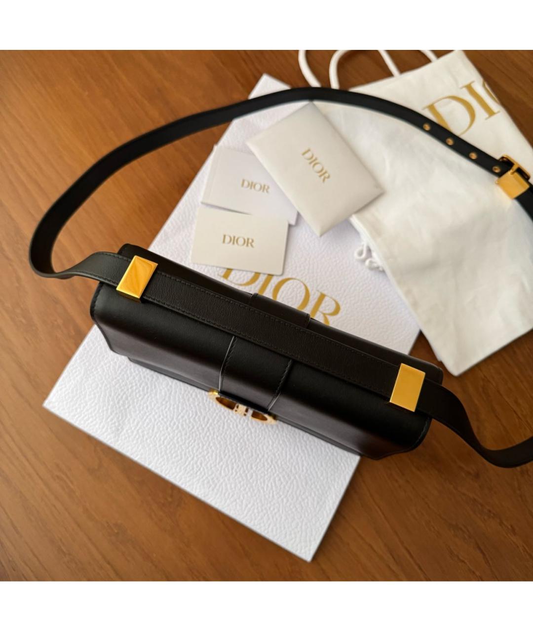 CHRISTIAN DIOR Черная кожаная сумка через плечо, фото 5