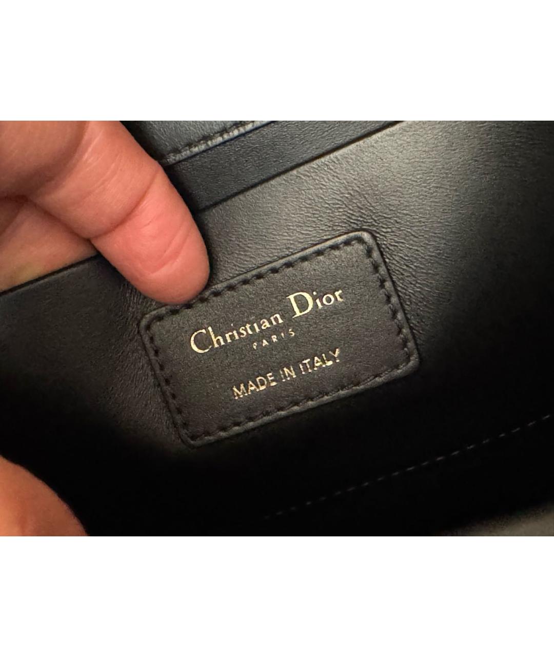 CHRISTIAN DIOR Черная кожаная сумка через плечо, фото 6