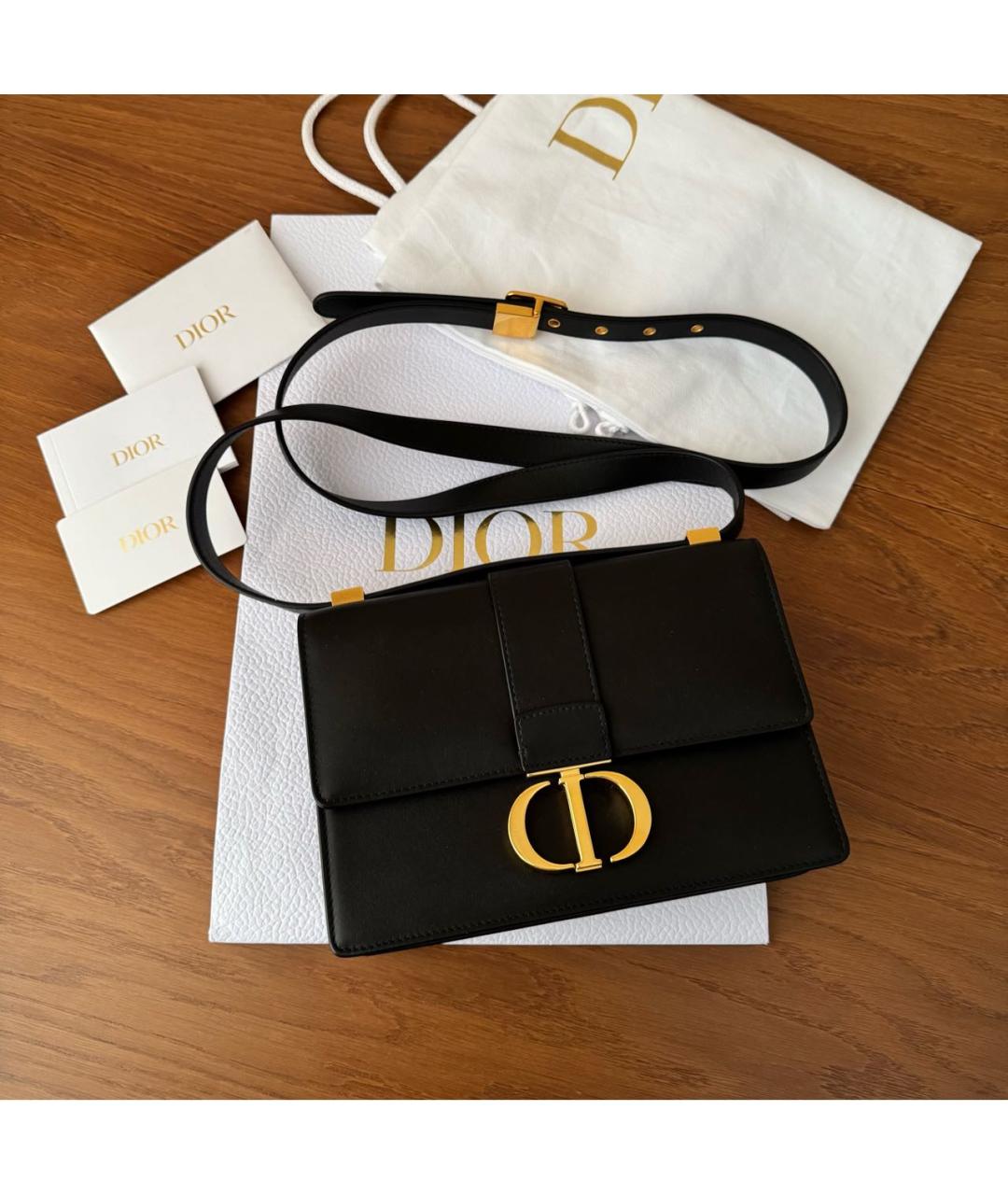 CHRISTIAN DIOR Черная кожаная сумка через плечо, фото 2