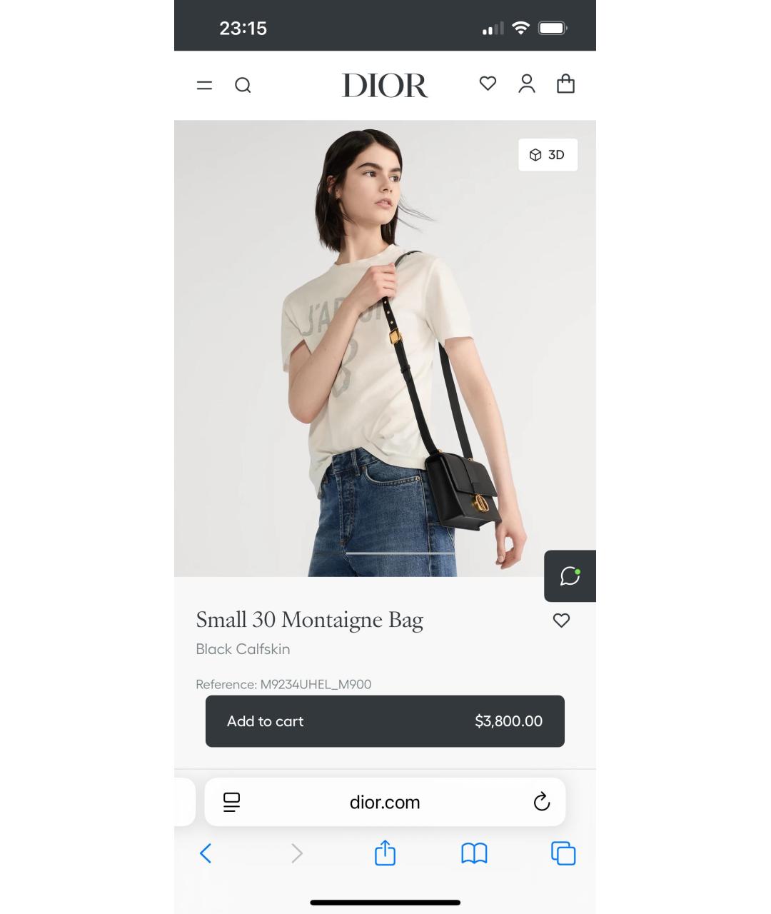 CHRISTIAN DIOR Черная кожаная сумка через плечо, фото 8