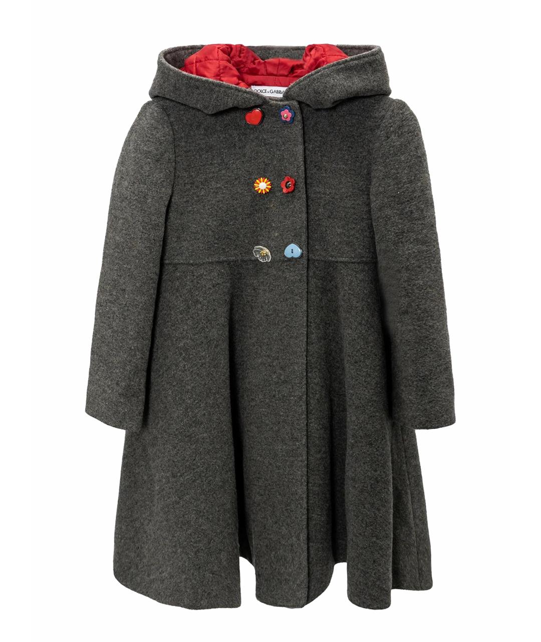 DOLCE&GABBANA Серое шерстяное пальто, фото 1