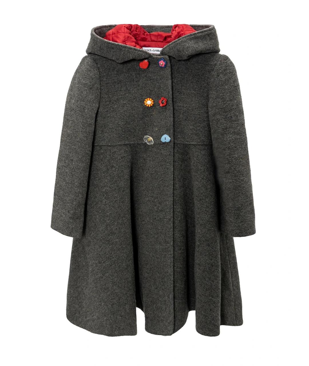 DOLCE&GABBANA Серое шерстяное пальто, фото 4