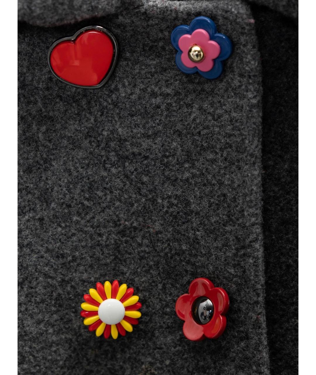 DOLCE&GABBANA Серое шерстяное пальто, фото 3