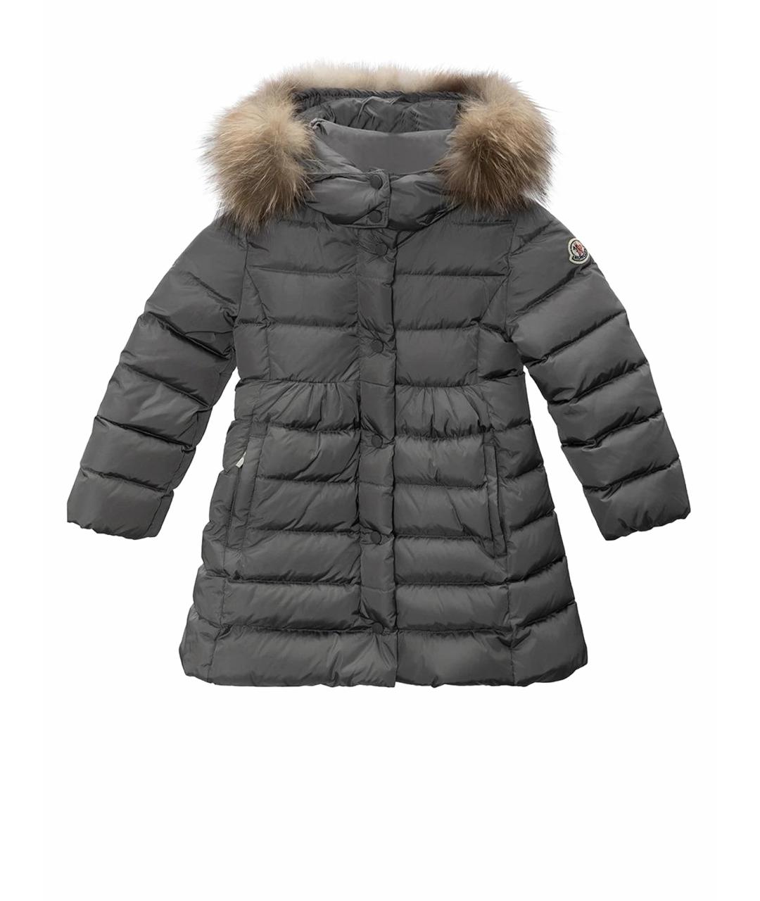 MONCLER Серая полиэстеровая куртка, фото 1