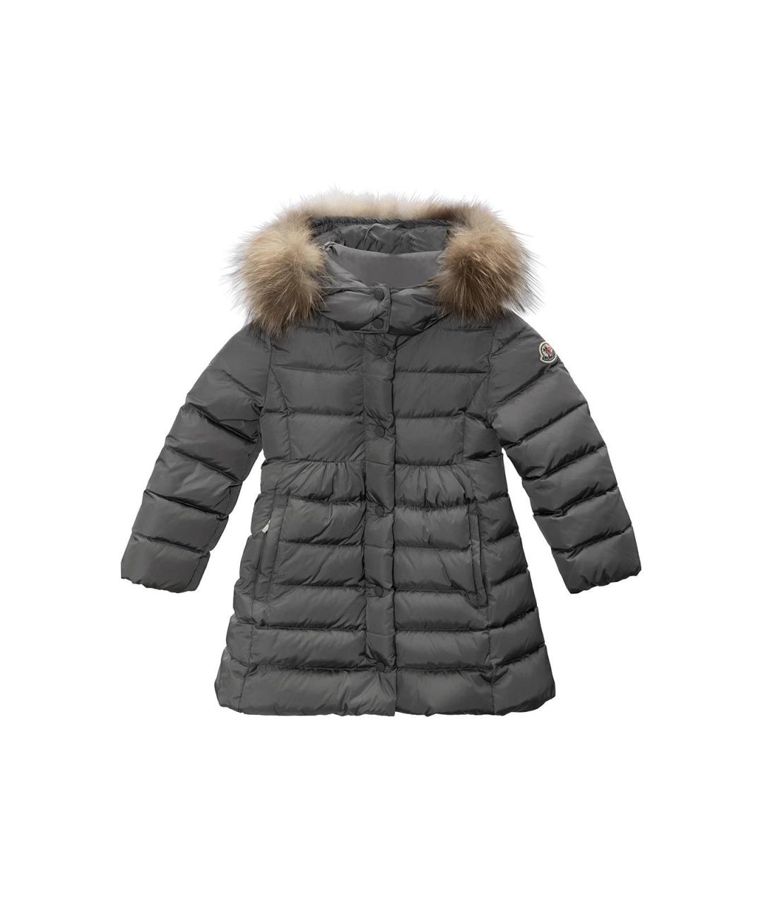 MONCLER Серая полиэстеровая куртка, фото 4