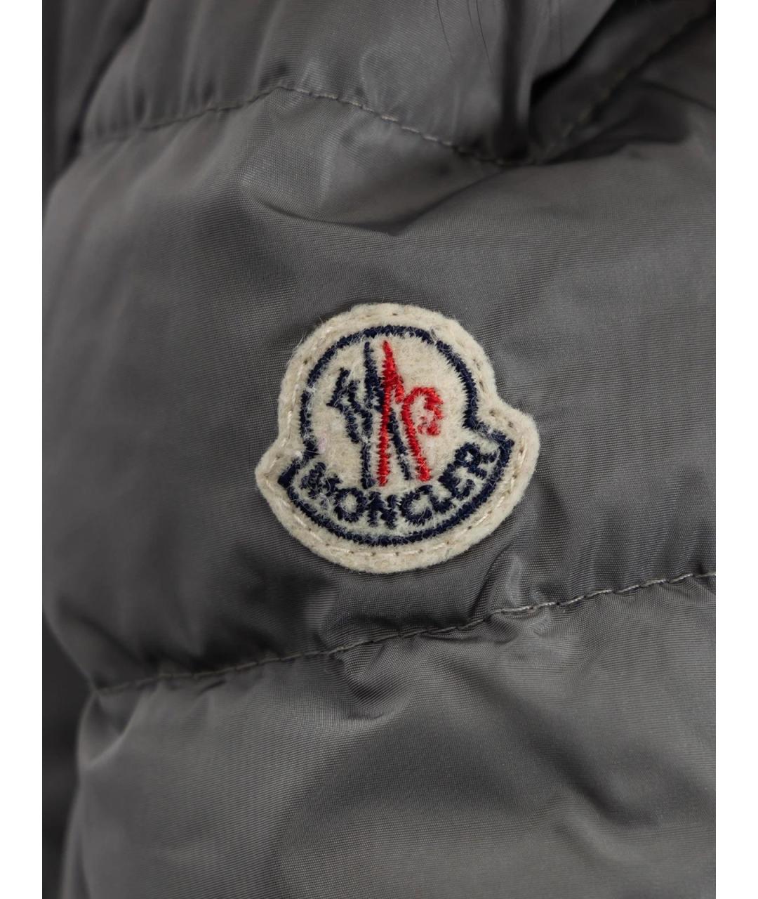 MONCLER Серая полиэстеровая куртка, фото 3