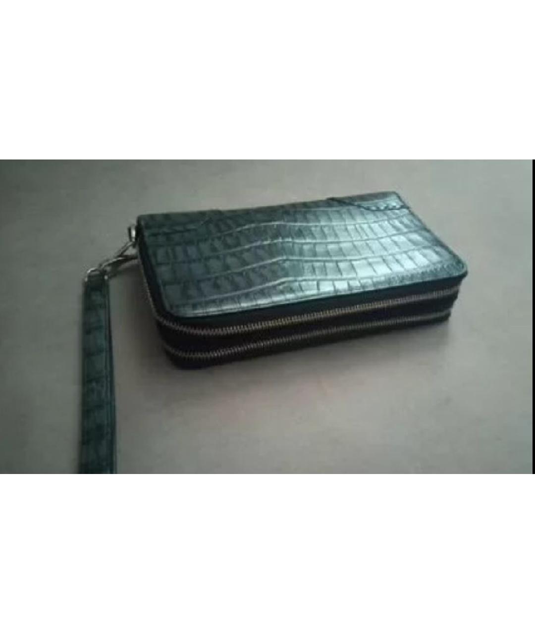 KARL LAGERFELD Серая кожаная барсетка, фото 3