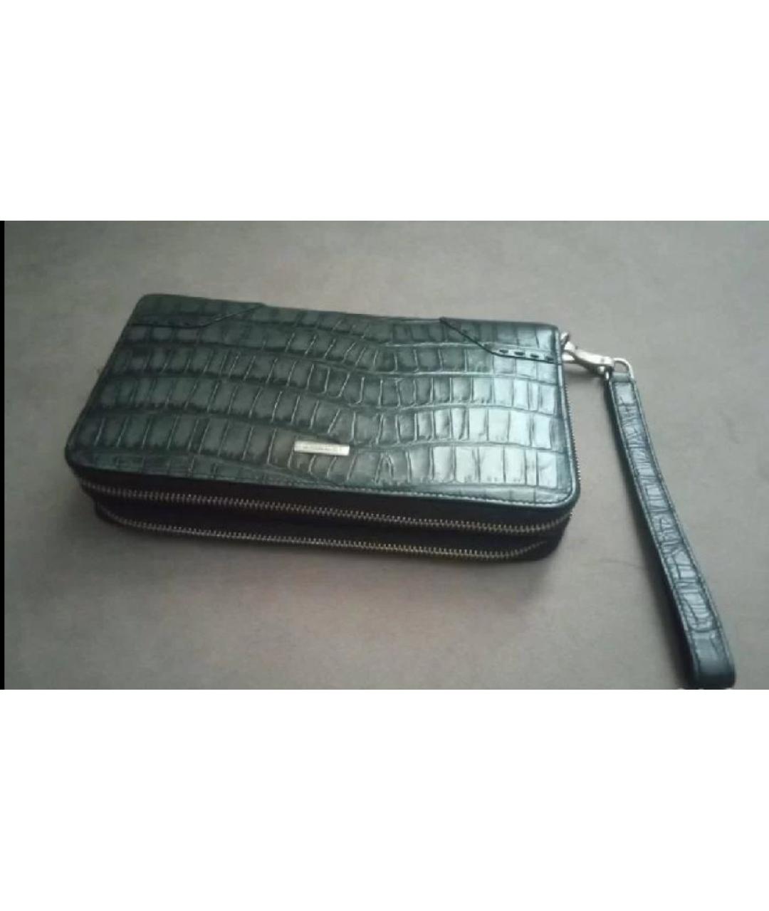 KARL LAGERFELD Серая кожаная барсетка, фото 2