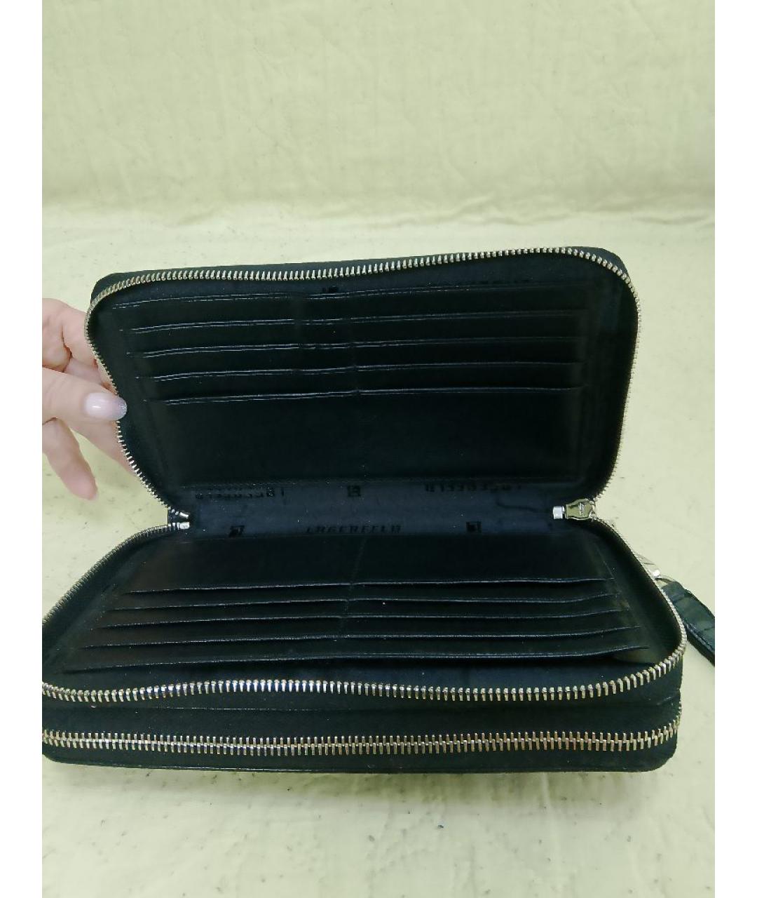 KARL LAGERFELD Серая кожаная барсетка, фото 4